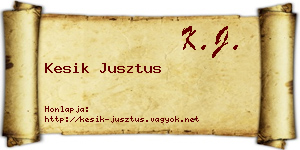 Kesik Jusztus névjegykártya